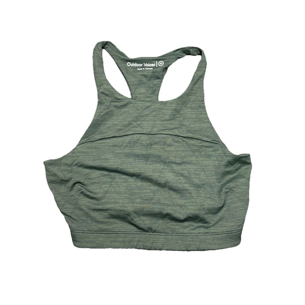 Outdoor Voices Women's XS TechSweat Crop Top Activewear Tank Evergreen Workout